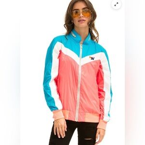 Aviator Nation Daybreak Windbreaker Neon Colorblock Medium